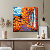 Painting by Numbers Art Nature Autumn Trees Next To A Path